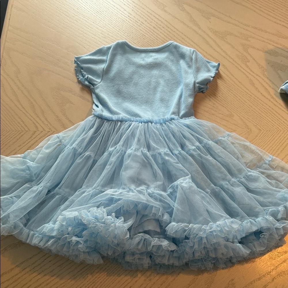 Light Blue Ruffle Tulle Dress with Knit Bodice 💜 - Picture 2 of 5